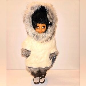 Vintage Inuit Eskimo Doll with Real Fur Parka